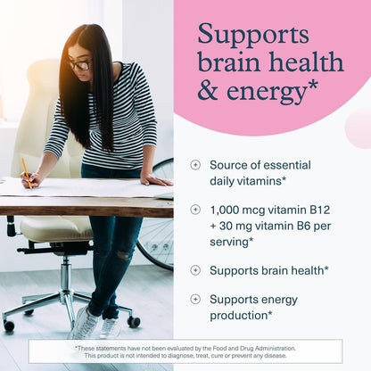 Youtheory B12B6 – Vitamin B12 & B6 für Stimmung, Nervensystem und Stoffwechsel* – Unterstützt Gedächtnis und Stressmanagement* – Ohne Milchprodukte, Soja oder Gluten – 60 Kapseln (60 Portionen)*