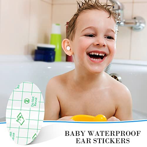 Kingdder 60 Stück Baby Ohrenschutz fürs Baden – Wasserdichte Ohrstöpsel für Babys, Kinder, Schwimmen, Duschen, Surfen, Schnorcheln und andere Wassersportarten (Weiß)