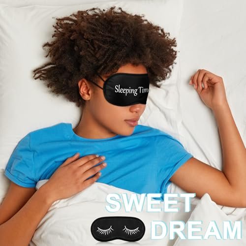 Eurzom 20-teiliges lustiges Schlafmasken-Set mit verstellbarem Riemen – Schlafmaske für Nacht, Blackout-Augenklappe für Spa, Frauen, Männer, Erwachsene, Pyjama-Party-Geschenke (Schwarz)