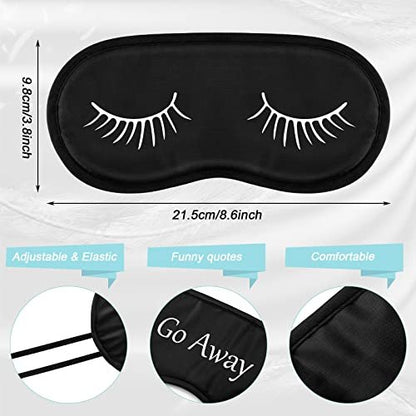 Eurzom 20-teiliges lustiges Schlafmasken-Set mit verstellbarem Riemen – Schlafmaske für Nacht, Blackout-Augenklappe für Spa, Frauen, Männer, Erwachsene, Pyjama-Party-Geschenke (Schwarz)