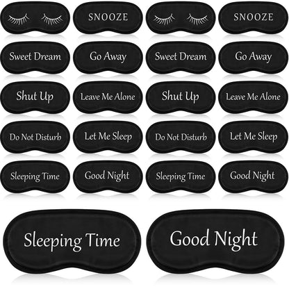 Eurzom 20-teiliges lustiges Schlafmasken-Set mit verstellbarem Riemen – Schlafmaske für Nacht, Blackout-Augenklappe für Spa, Frauen, Männer, Erwachsene, Pyjama-Party-Geschenke (Schwarz)