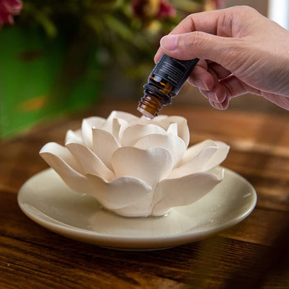 Passiver Lotusblüten-Diffuser aus Porzellan für Aromatherapie – Mini Raumduft für Schreibtisch & Bad