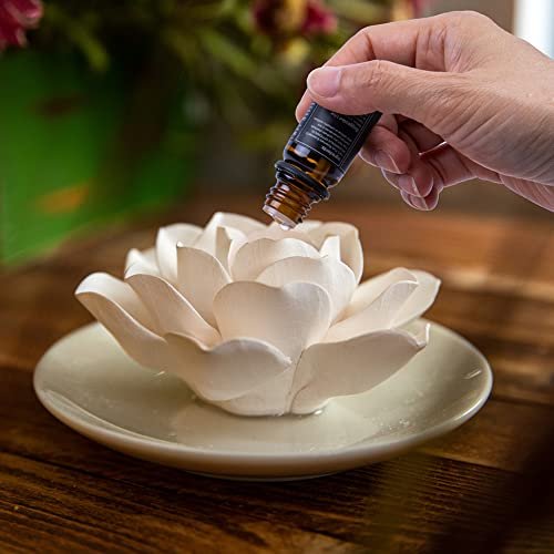 Passiver Lotusblüten-Diffuser aus Porzellan für Aromatherapie – Mini Raumduft für Schreibtisch & Bad