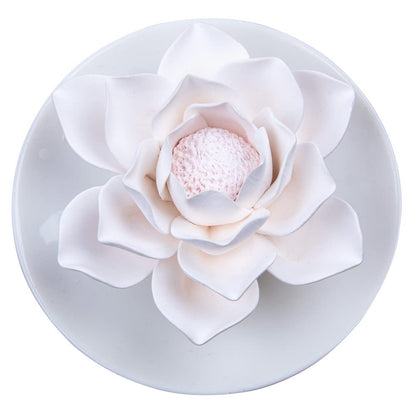 Passiver Lotusblüten-Diffuser aus Porzellan für Aromatherapie – Mini Raumduft für Schreibtisch & Bad