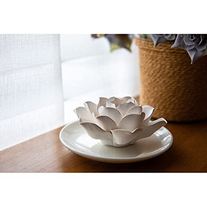 Passiver Lotusblüten-Diffuser aus Porzellan für Aromatherapie – Mini Raumduft für Schreibtisch & Bad