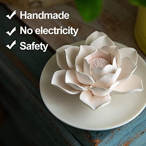 Passiver Lotusblüten-Diffuser aus Porzellan für Aromatherapie – Mini Raumduft für Schreibtisch & Bad