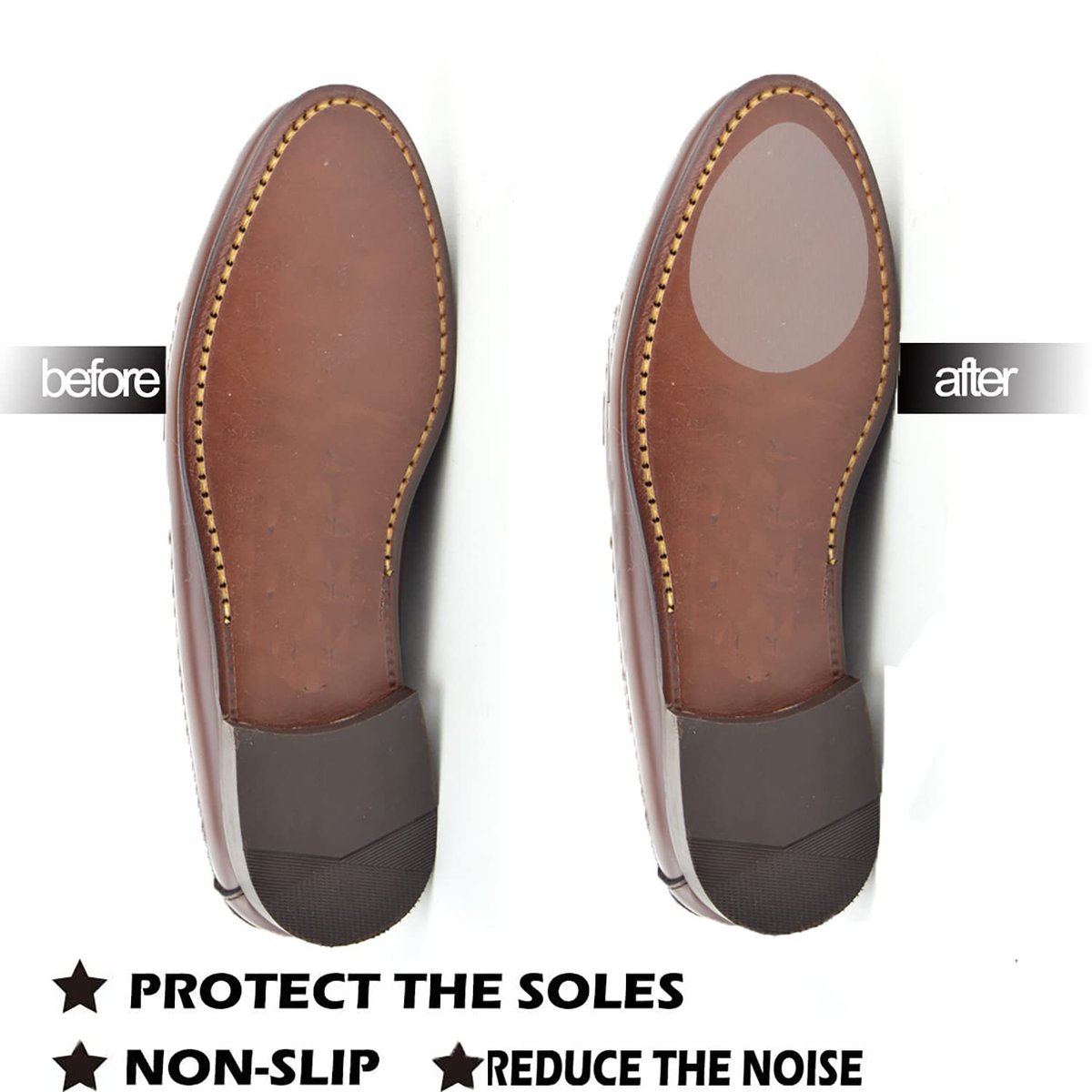 Rutschfeste Klebe-Sohlenpolster für High Heels, Anti-Rutsch-Schuhgriffe (3 Paare, transparent)