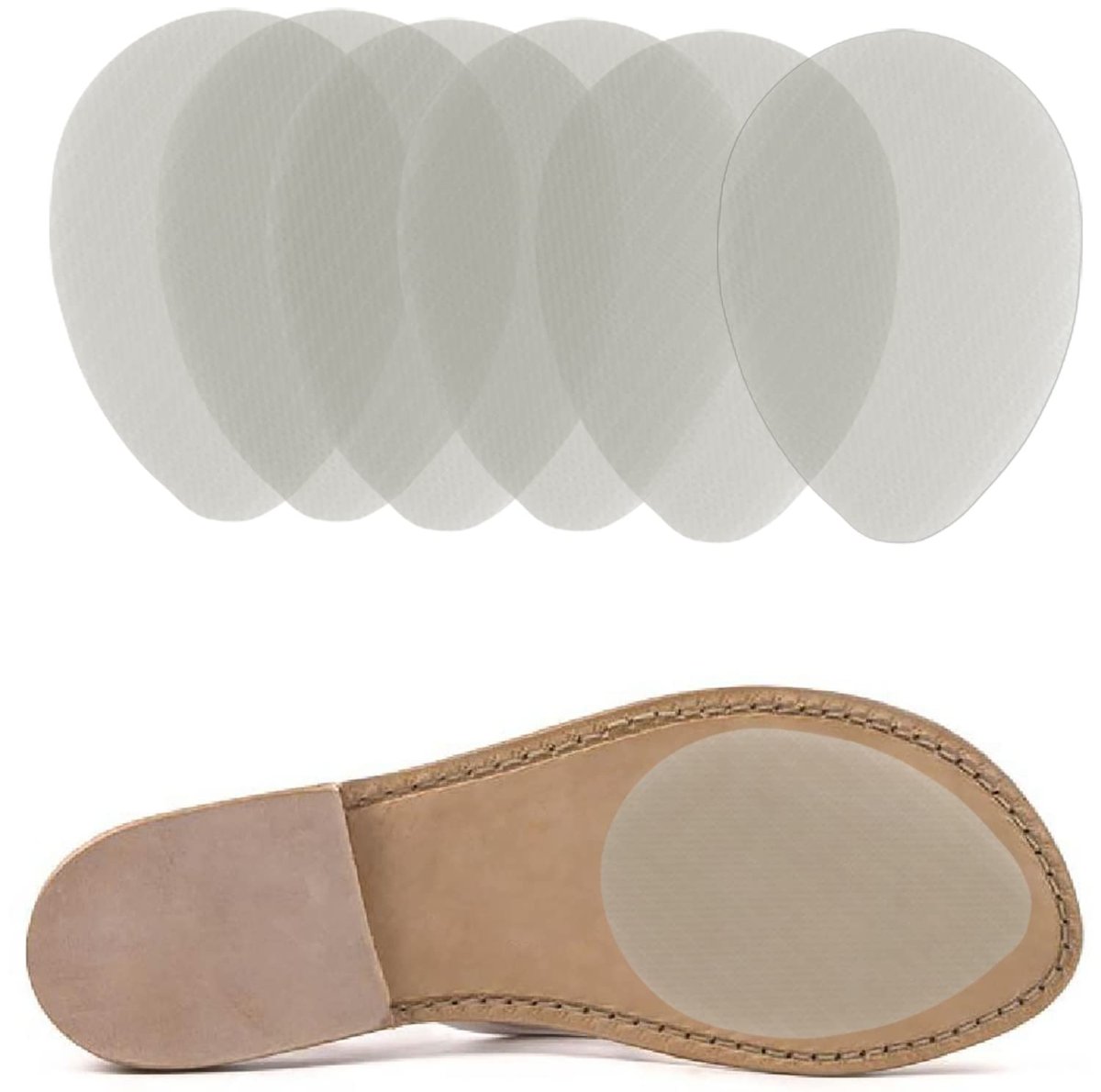 Rutschfeste Klebe-Sohlenpolster für High Heels, Anti-Rutsch-Schuhgriffe (3 Paare, transparent)