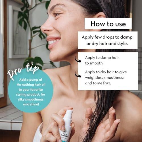 No nothing Haaröl für krauses Haar – Leichtes Anti-Frizz Haarserum für trockenes Haar, Frizz-Kontrolle, Glanz und Glättung, Duftfrei, Vegan und Tierversuchsfrei, 50 ml