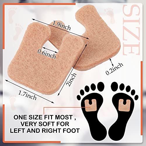 Boao 60 Stück Hornhautpads 1/4 Zoll dick U-förmig Fila-Pads Filz-Hornhautkissen Klebender Hühneraugenschutz für Männer Frauen Füße Zehen Schmerzlinderung Blasenprävention