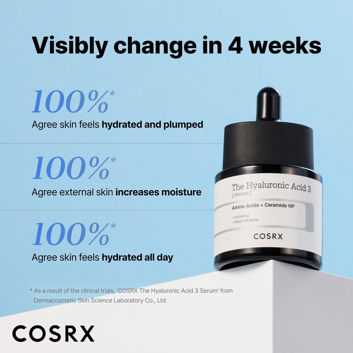 COSRX Pure Sodium Hyaluronic Acid 3% Serum – Feuchtigkeitsspendend & Anti-Aging für trockene Haut, 20 ml