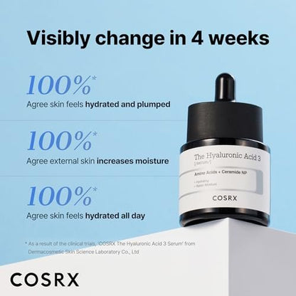 COSRX Pure Sodium Hyaluronic Acid 3% Serum – Feuchtigkeitsspendend & Anti-Aging für trockene Haut, 20 ml