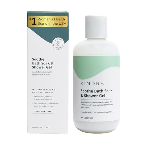 Kindra Soothe Feminine Wash – pH-ausgeglichene, unparfümierte Intimwaschlotion – von Gynäkologen empfohlen bei Vulvatrockenheit, Geruch, Juckreiz, Infektionsvorbeugung und Reizungen – sicher für die Vaginalgesundheit