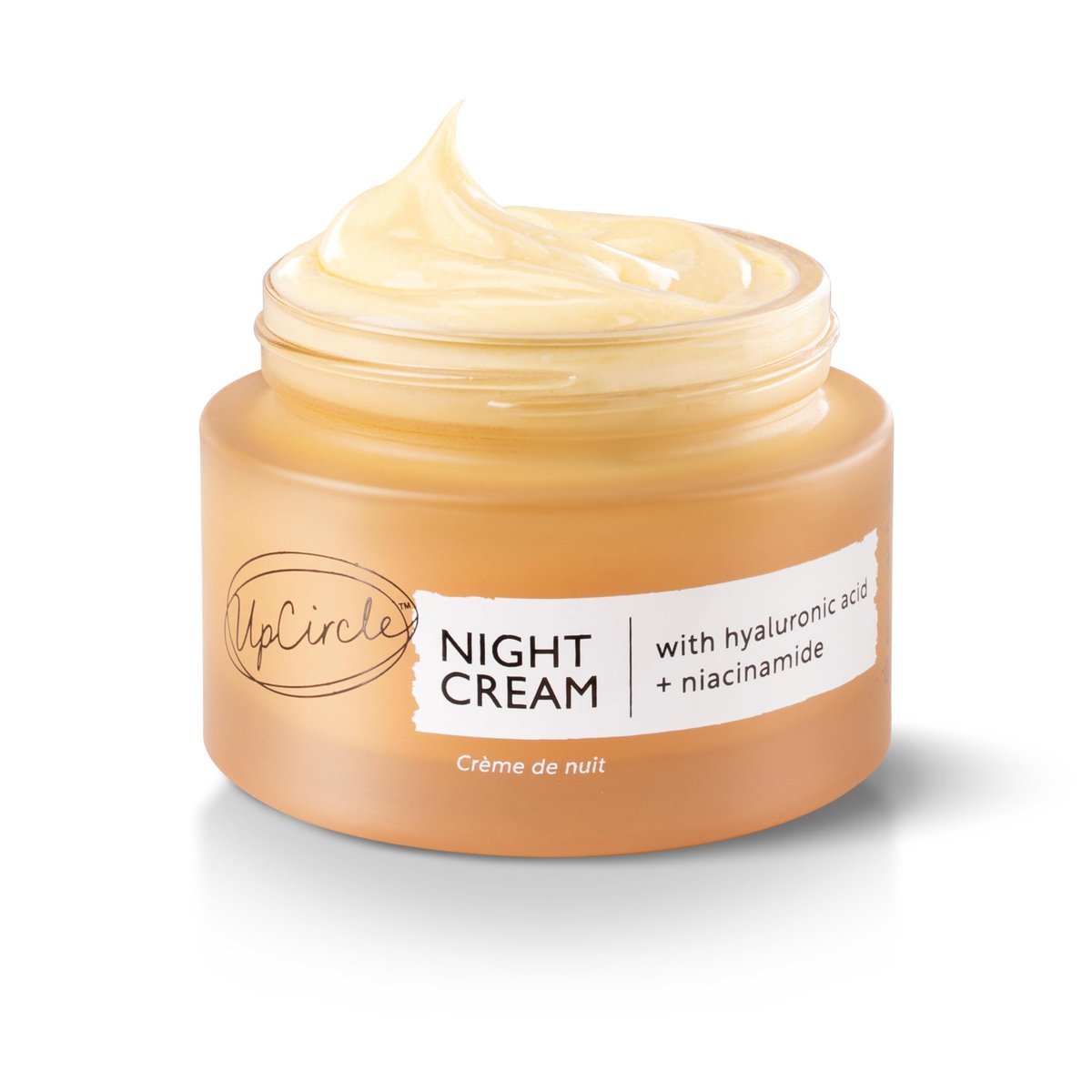 UPCIRCLE Nachtcreme mit Hyaluronsäure + Niacinamid 1,85 oz – Pflegend und unparfümiert für empfindliche Haut mit Anti-Aging-Eigenschaften – Vegan + Tierversuchsfrei