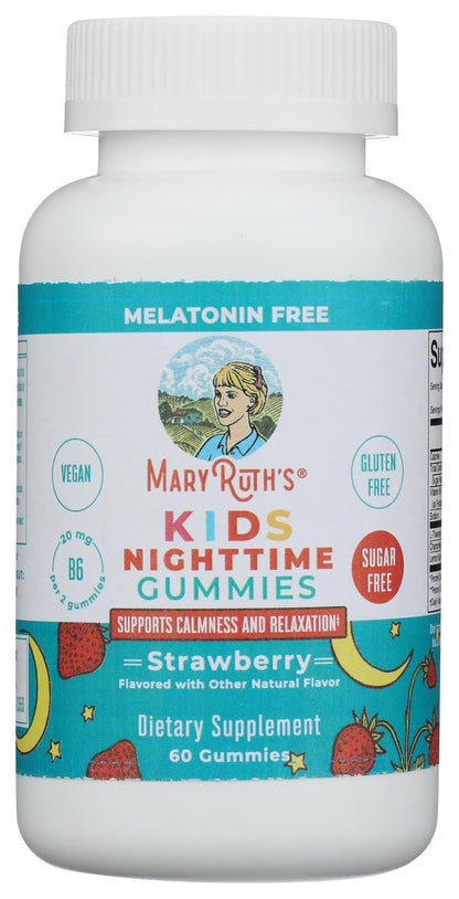 MARYRUTH'S Kinder-Nachtgummis | Zuckerfrei | Ohne Melatonin mit L-Theanin, Melisse, Kamille, Vitamin B6 | Entspannung für Kinder ab 2 Jahren | Vegan | Ohne Gentechnik | Glutenfrei | 60 Stück