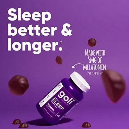 Goli Dreamy Sleep Gummy – 60 Stück – Melatonin, Vitamin D, Magnesium und Zitronenmelissenextrakt – Gelatinefrei, glutenfrei, vegan & nicht-GVO