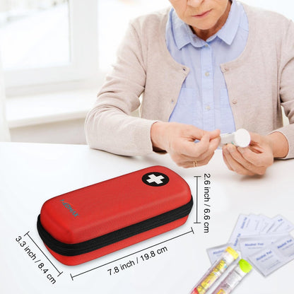 MEDMAX Epipen Medical Carrying Case – Hartschalen-EVA-Reiseetui für 2 EpiPens, Asthma-Inhalator, Auvi-Q, Notfall-Medikamente (Rot)