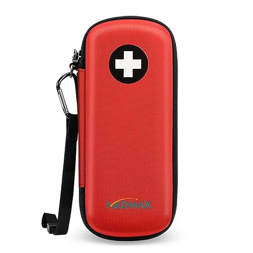 MEDMAX Epipen Medical Carrying Case – Hartschalen-EVA-Reiseetui für 2 EpiPens, Asthma-Inhalator, Auvi-Q, Notfall-Medikamente (Rot)