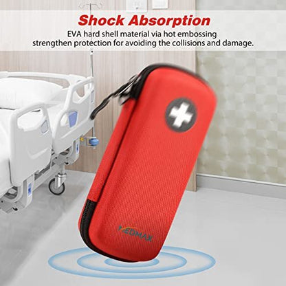 MEDMAX Epipen Medical Carrying Case – Hartschalen-EVA-Reiseetui für 2 EpiPens, Asthma-Inhalator, Auvi-Q, Notfall-Medikamente (Rot)