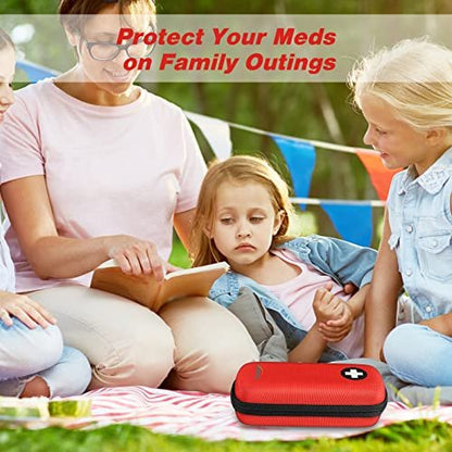 MEDMAX Epipen Medical Carrying Case – Hartschalen-EVA-Reiseetui für 2 EpiPens, Asthma-Inhalator, Auvi-Q, Notfall-Medikamente (Rot)