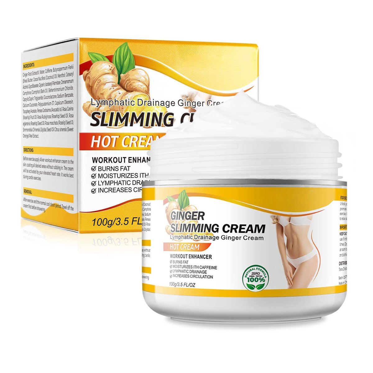 VOGSIG Anti-Cellulite Schlankheitsgel, Heiße Creme mit Ingwer, Fettverbrennung zur Gewichtsreduktion für den ganzen Körper, für Bauch, perfekt gegen Cellulite, beruhigend, entspannend, straffend & schlankmachend