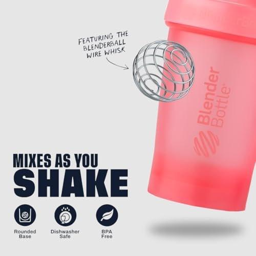 BlenderBottle Classic V2 Shakerflasche – Perfekt für Proteinshakes und Pre-Workout, 28 Unzen, Hellrosa