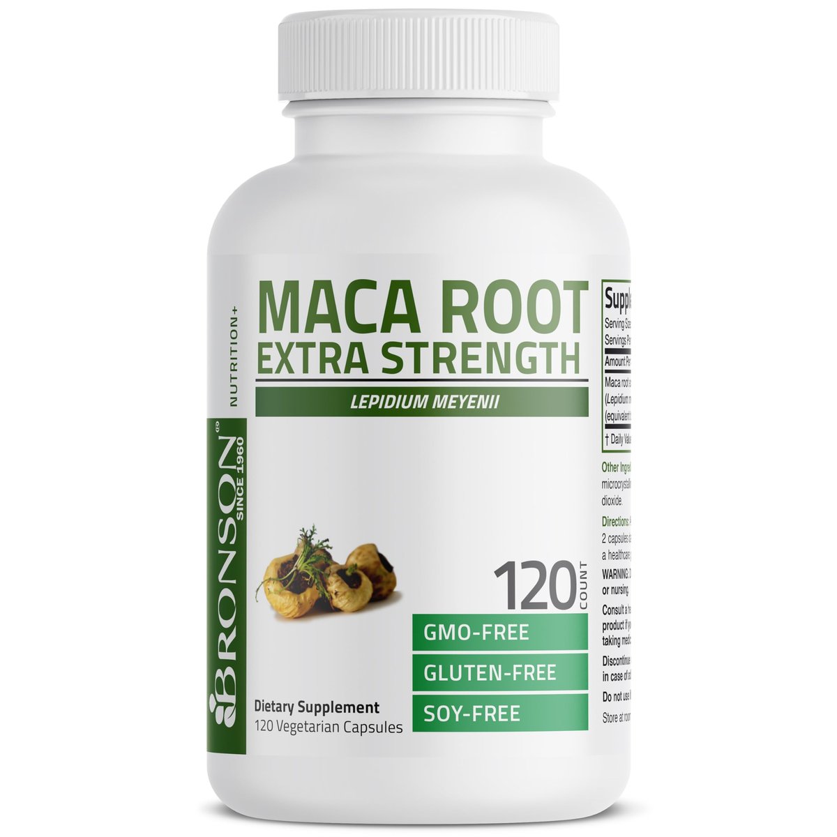 Bronson Maca Root Extra Lepidium Meyenii, Non-GMO, 120 Kapseln (pflanzlich)