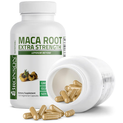 Bronson Maca Root Extra Lepidium Meyenii, Non-GMO, 120 Kapseln (pflanzlich)