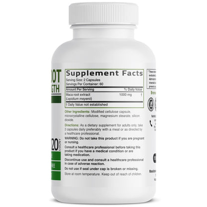 Bronson Maca Root Extra Lepidium Meyenii, Non-GMO, 120 Kapseln (pflanzlich)
