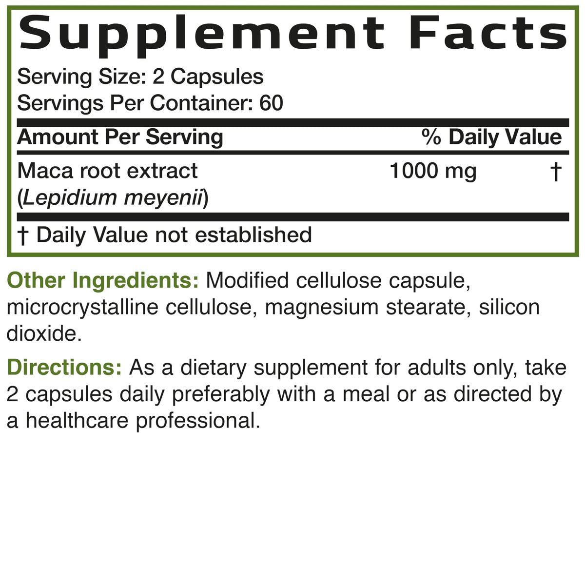 Bronson Maca Root Extra Lepidium Meyenii, Non-GMO, 120 Kapseln (pflanzlich)