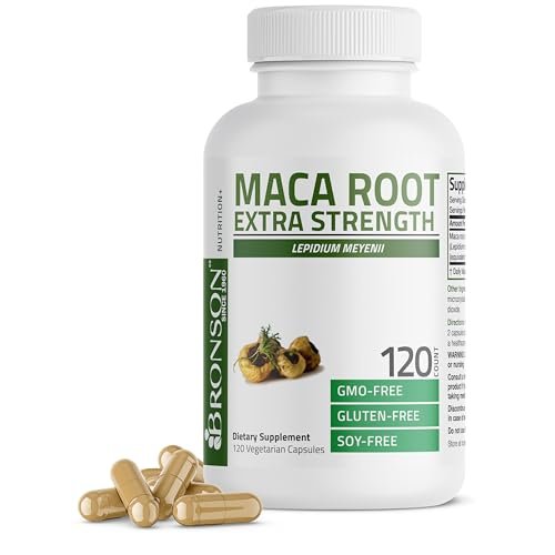 Bronson Maca Root Extra Lepidium Meyenii, Non-GMO, 120 Kapseln (pflanzlich)