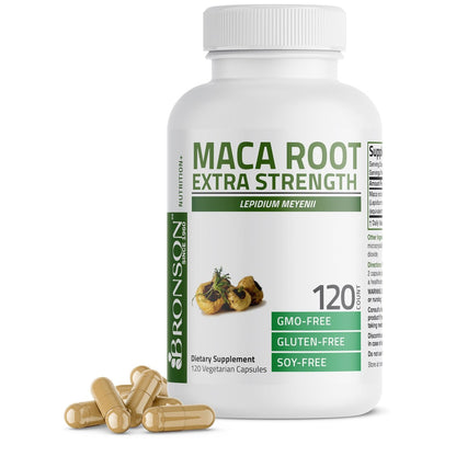 Bronson Maca Root Extra Lepidium Meyenii, Non-GMO, 120 Kapseln (pflanzlich)