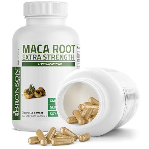 Bronson Maca Root Extra Lepidium Meyenii, Non-GMO, 120 Kapseln (pflanzlich)