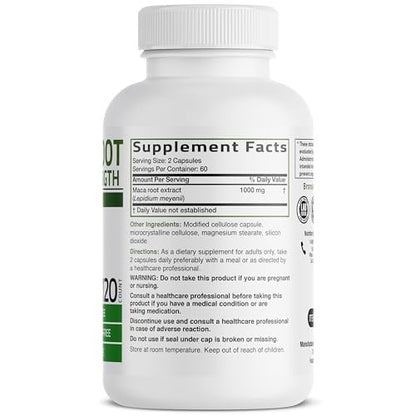 Bronson Maca Root Extra Lepidium Meyenii, Non-GMO, 120 Kapseln (pflanzlich)