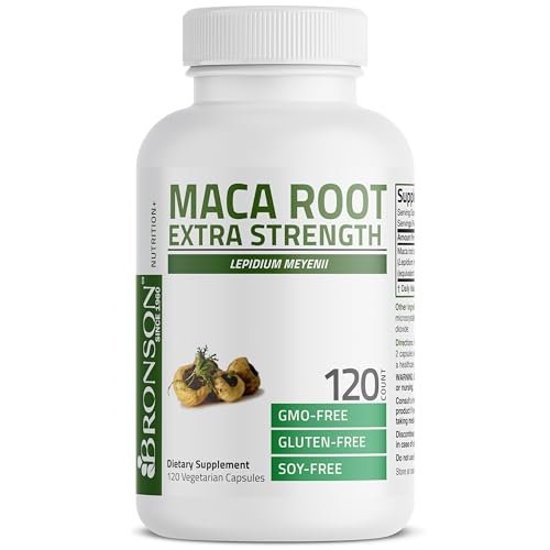 Bronson Maca Root Extra Lepidium Meyenii, Non-GMO, 120 Kapseln (pflanzlich)