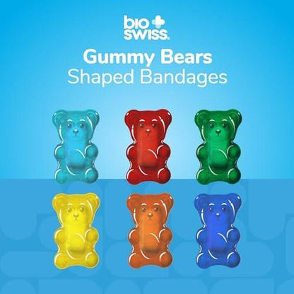 BioSwiss Gummibär-Pflaster, selbstklebendes Wundpflaster-Set, latexfrei, steril, 50 Stück in Dose