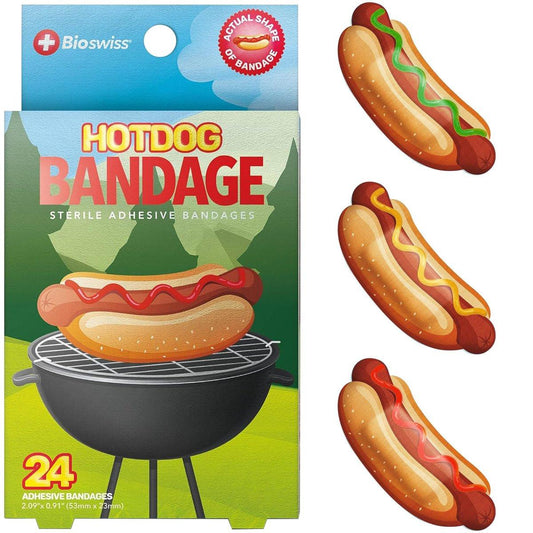 BioSwiss Pflaster Hot Dog Form Selbstklebend, Latexfrei, Steril, 24 Stück