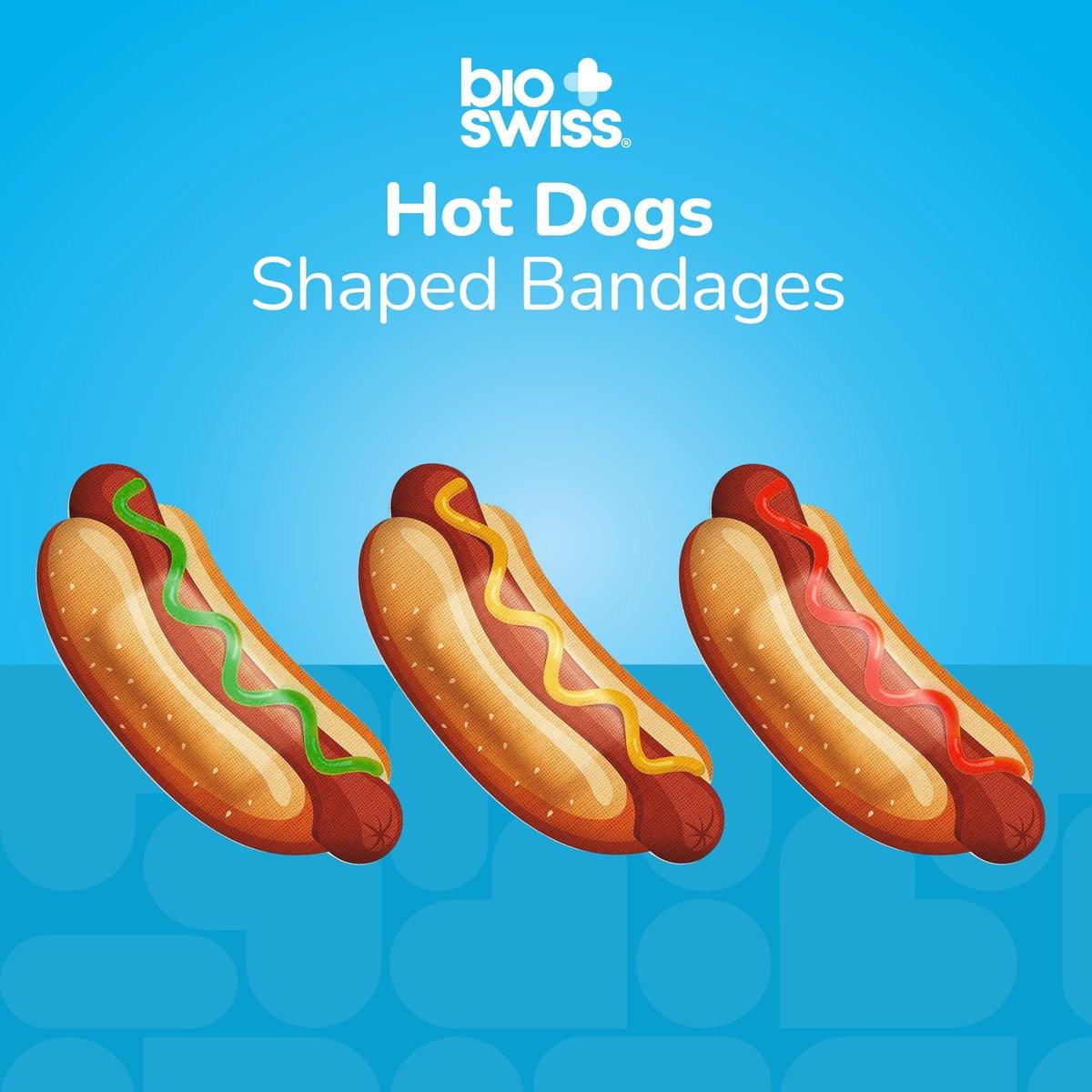 BioSwiss Pflaster Hot Dog Form Selbstklebend, Latexfrei, Steril, 24 Stück