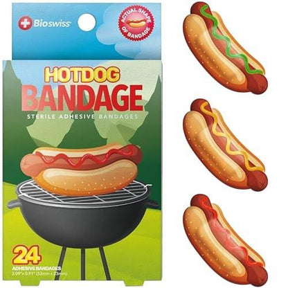 BioSwiss Pflaster Hot Dog Form Selbstklebend, Latexfrei, Steril, 24 Stück