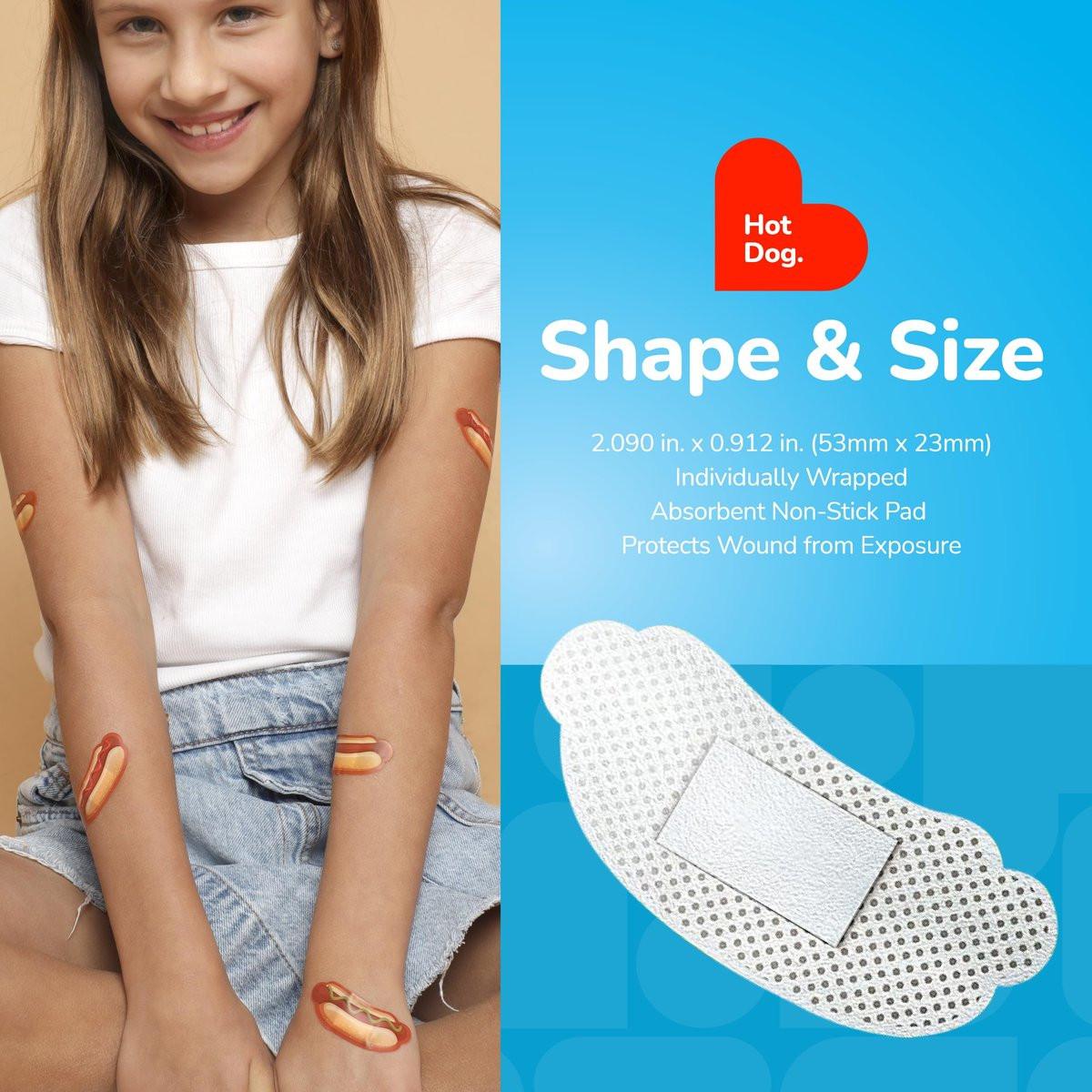 BioSwiss Pflaster Hot Dog Form Selbstklebend, Latexfrei, Steril, 24 Stück
