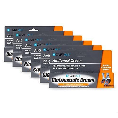 CareAll Clotrimazol Antimykotikum Creme 1% USP 1,0 oz (6er Pack) – Behandelt Fußpilz, Juckreiz und Ringelflechte, lindert Juckreiz, Brennen und Risse