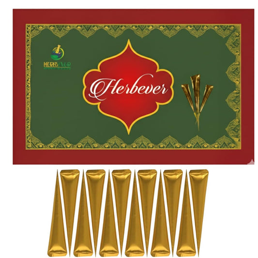 Herbever 12er-Pack Henna-Haarfarbe Konen – Fertig gemischte Rötlich-Braune Henna-Paste für gezielte Färbung & Ansatzauffrischung – Lang anhaltende Henna-Haarfarbe für Frauen