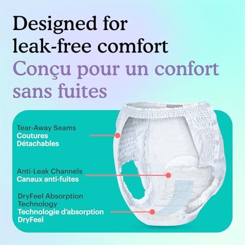 Because Overnight Absorbency Pull-Ups – Saugfähige Inkontinenzhosen für Erwachsene, Extra Saugfähige Nachtwindeln für Männer und Frauen, Weiß, Small/Medium, 20 Stück
