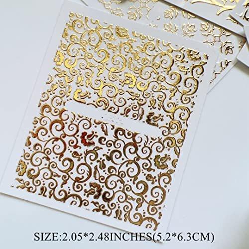 NAIL ANGEL 26 Blätter Gold Nagelaufkleber – Luxuriöse Nagelkunst-Sticker in verschiedenen Goldtönen und Formen