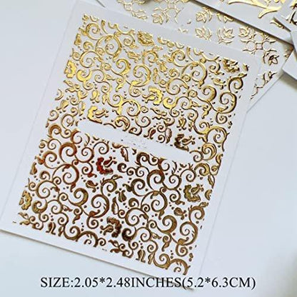 NAIL ANGEL 26 Blätter Gold Nagelaufkleber – Luxuriöse Nagelkunst-Sticker in verschiedenen Goldtönen und Formen