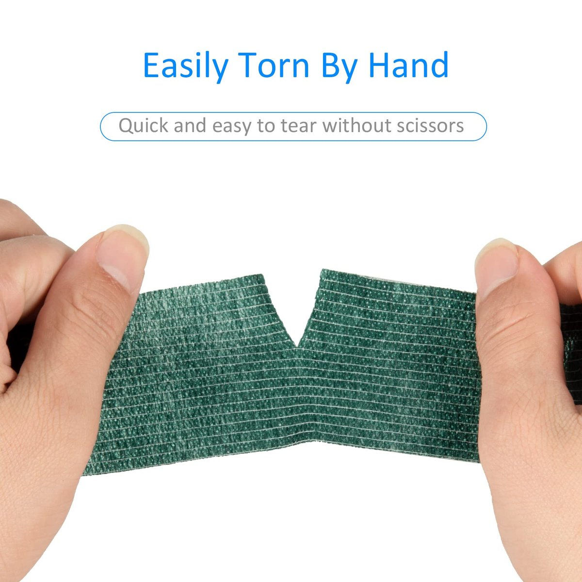 12 Stück 5 cm x 4,5 m Selbstklebende elastische Bandage - Selbsthaftende Kohäsivbinde für Handgelenk, Knöchel, Haustier, Sport, Schwellung, Verstauchung, Grifffixierung - Armeegrün