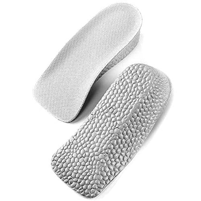 Elfzone Höhenverstellbare Einlegesohlen - 1 Zoll - Fußgewölbe-Kontur-Schuhaufsätze für Männer Orthopädische Fersenerhöhung Gel-Beinlängenausgleich, Männergröße 10-12, Grau (2 Stück) (1 Zoll)