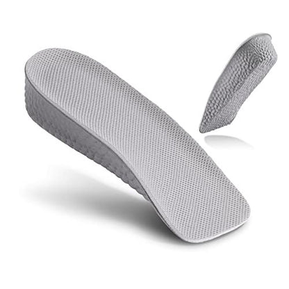 Elfzone Höhenverstellbare Einlegesohlen - 1 Zoll - Fußgewölbe-Kontur-Schuhaufsätze für Männer Orthopädische Fersenerhöhung Gel-Beinlängenausgleich, Männergröße 10-12, Grau (2 Stück) (1 Zoll)