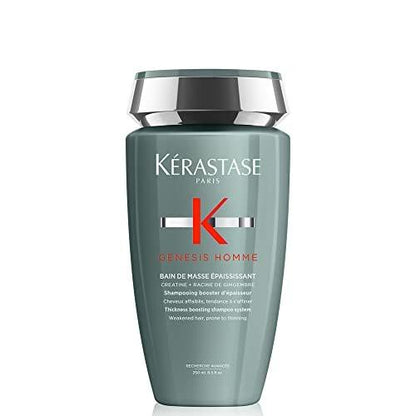 Kerastase Genesis Homme Bain De Masse Shampoo für Männer – Kräftigendes & stärkendes Shampoo, reinigt geschwächtes Haar & Kopfhaut, 250 ml