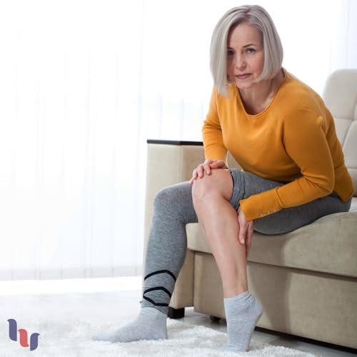 Hugh Ugoli Damen Baumwoll-Diabetiker-Knöchelsocken, Weit, Dünn, Lockere Passform und Dehnbar, Nahtlose Zehenpartie & nicht einschnürendes Bündchen, 4 Paar, Schwarz, Schuhgröße: 40-45